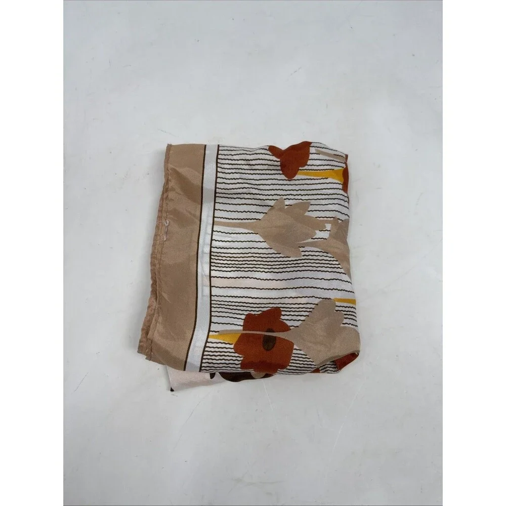 PAOLI Vintage Acetate Earthtones Floral Scarf 23